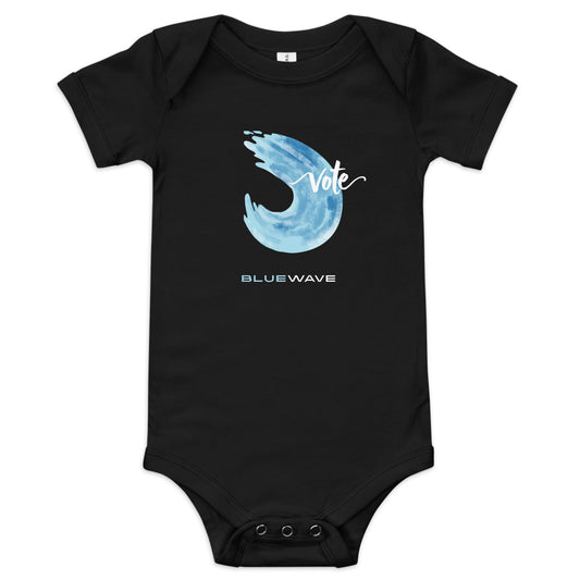 Baby One-Piece in Black, front view