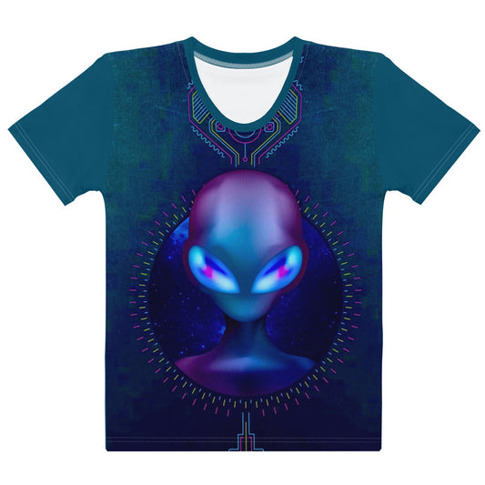 Women's T-shirt Blue Alien