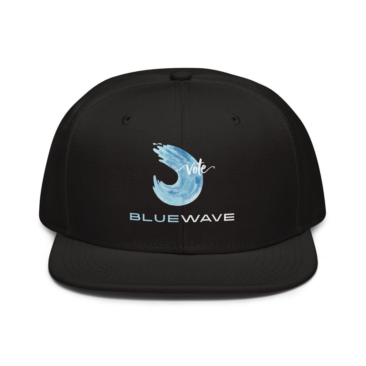Snapback Hat in Black, front view