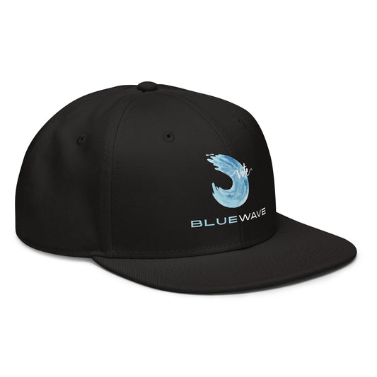 Snapback Hat in Black, right front view