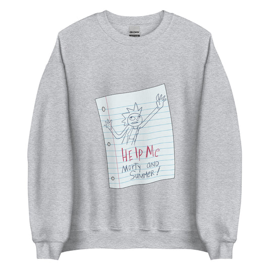 Unisex Sweatshirt Help Me Morty and Summer